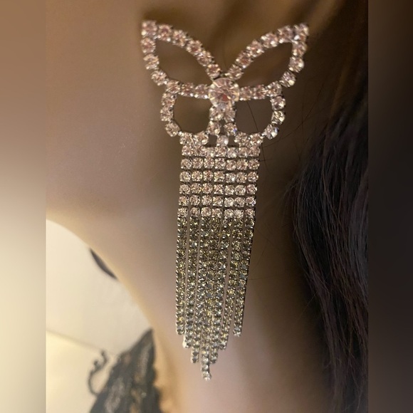 Natasha Rhinestone Dangle Earrings - Picture 5 of 5